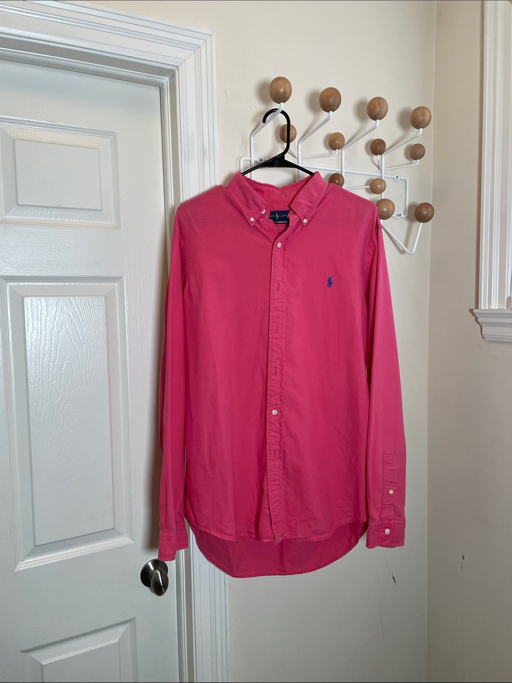 Ralph Lauren Classic Long Sleeve Button Down Shirt - Red - L